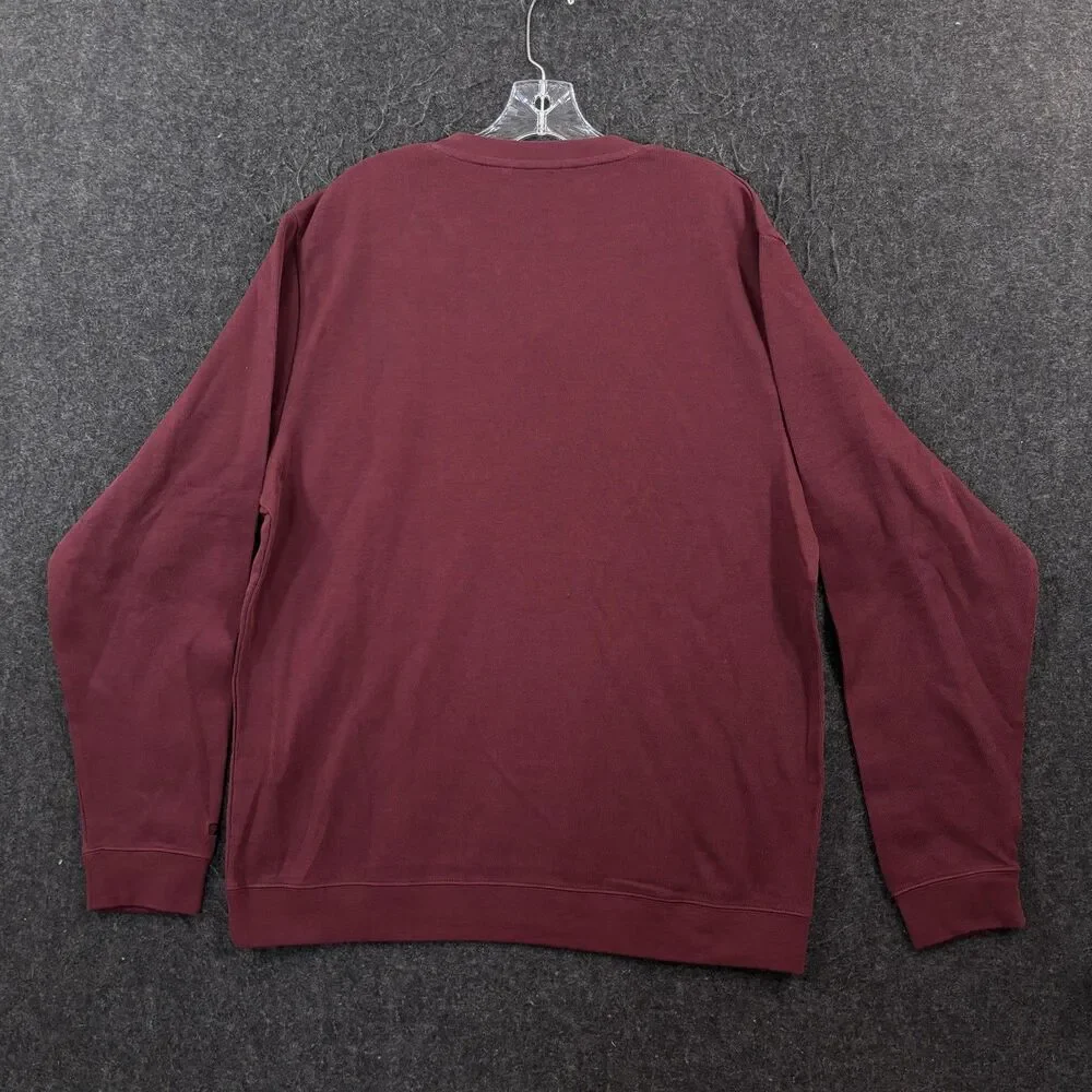 Cutter & Buck Sweater Men's Large Burgundy Pima Cotton V Neck Knit Pullover